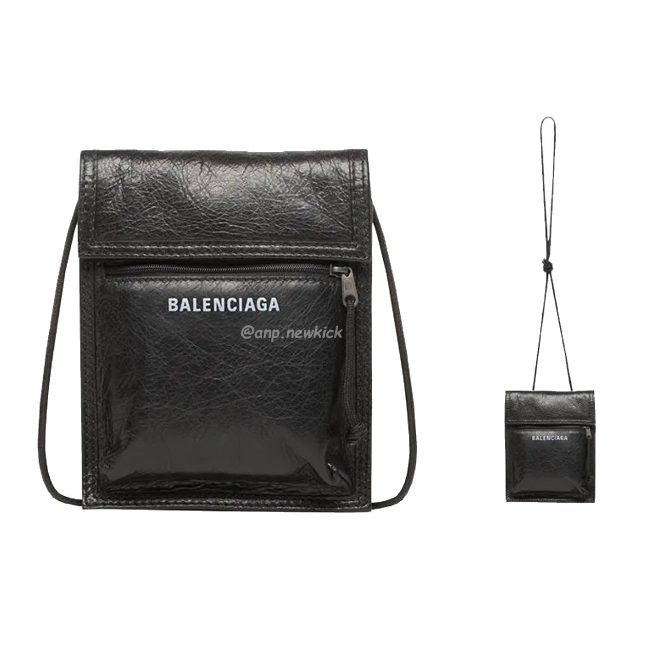 Balenciaga Explorer Arena Cracked Leather Messenger Bag Black (7) - newkick.app